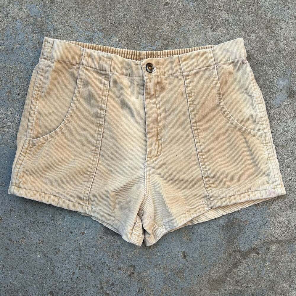 Vintage 80s Youngbloods Corduroy Shorts Beige